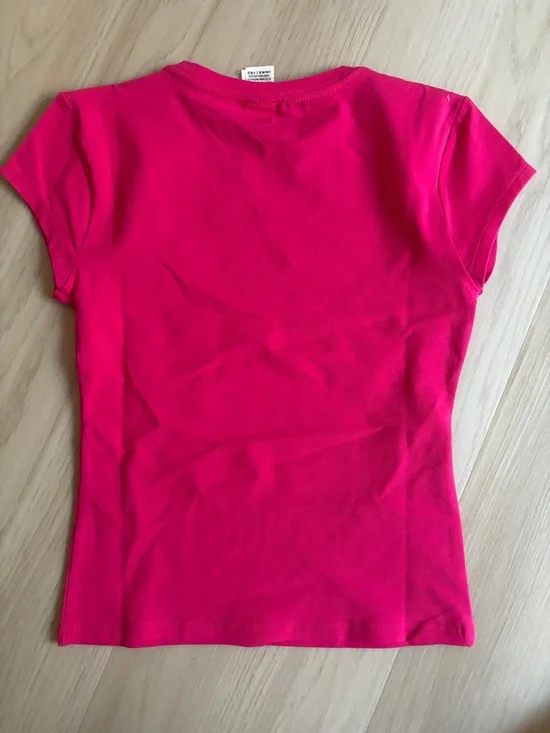 PINK Victoria's Secret Hot Pink 'Mind Your Business' Short Sleeve Tee - Picture 3 of 4